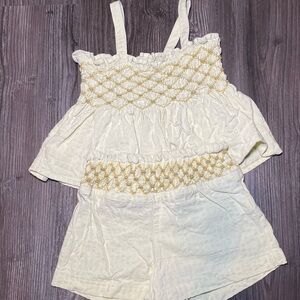 ZARA Cream and Yellow matching set